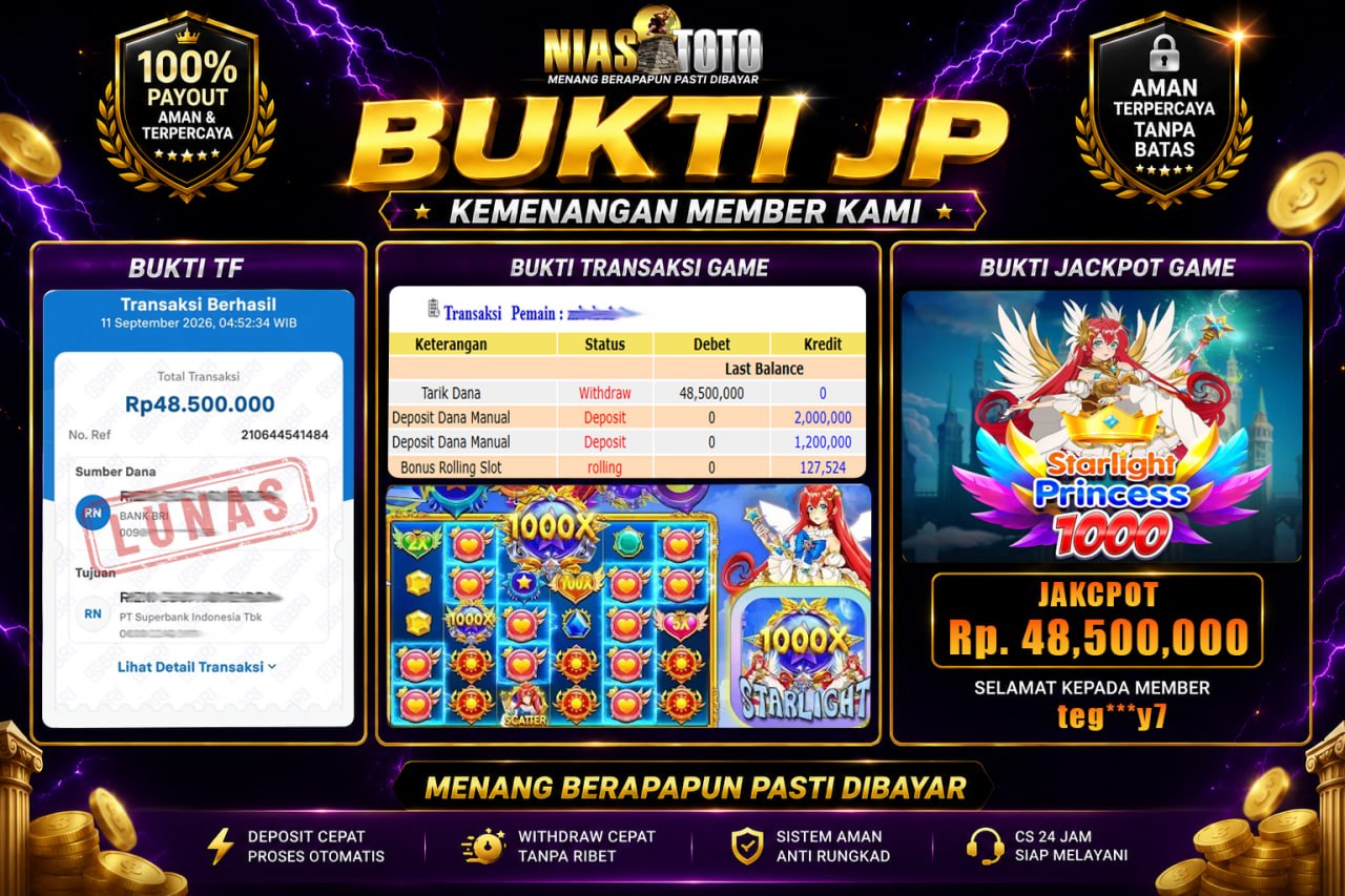 Bukti Jackpot Lunas NiasToto