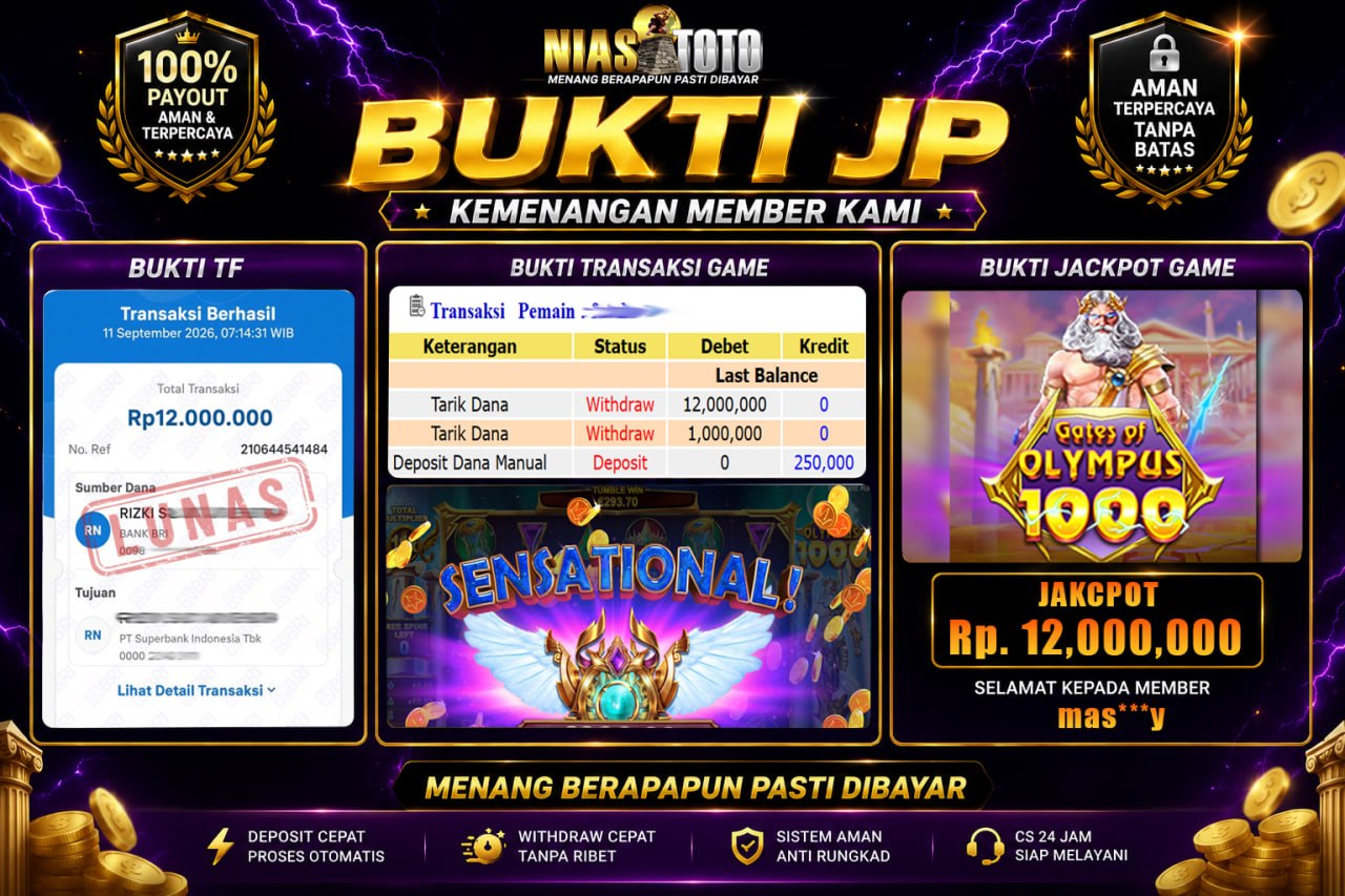 Bukti Jackpot Lunas NiasToto